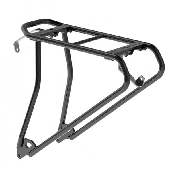 Porte-bagages vélo noir en aluminium.